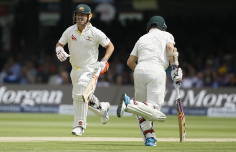 David Warner, left, and Chris Rogers add some runs to Australia's total.