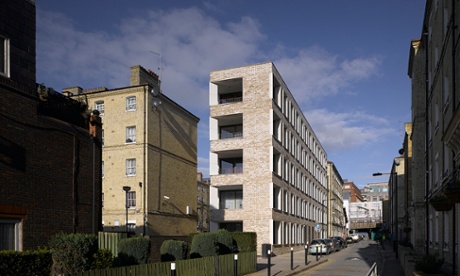 Darbishire Place, London E1 by Niall McLaughlin: 'a bracingly simple oblong block set with oblong windows'.