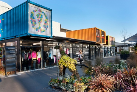 Post-earthquake Christchurch, with its new ‘container’ shopping mall.