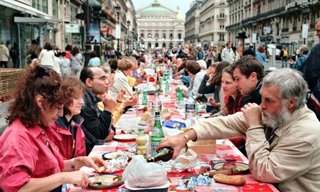 Parisians attend the 'Incredible Picnic' in July 2000