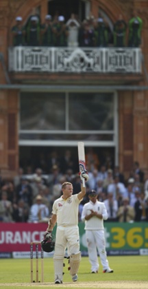 Applause rings round Lord's as Chris Rogers celebrates reaching his century.