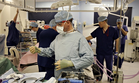 A kidney transplant takes place at the Queen Elizabeth hospital in Birmingham.