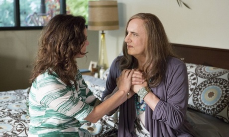 Jeffrey Tambor, right, as Maura, and, Amy Landecker as Sarah, in Transparent.