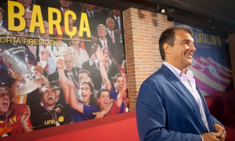 Joan Laporta at his HQ in the week leading up to the Barcelona presidential elections.