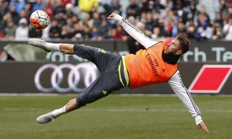 Sergio Ramos trains in Australia with Real Madrid, who have named him captain for the coming season.