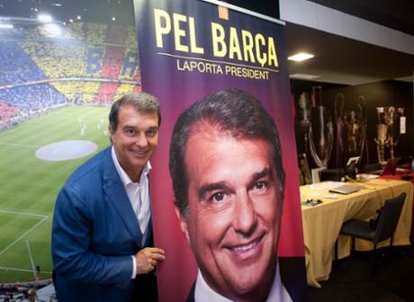 Joan Laporta is standing against Toni Freixa, Agustí Benedito and the outgoing president Josep Maria Bartomeu.