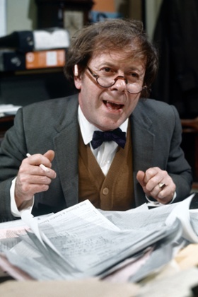 Aubrey Morris as Mr Parkinson in Thames TV's Never Mind the Quality, Feel the Width (1971).