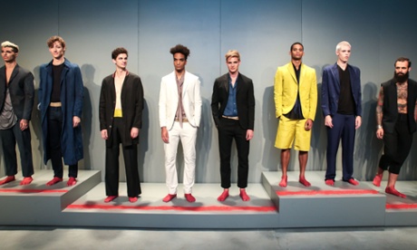 Models at the deTROIT Spring Summer 2016 show at New York fashion week: men’s.