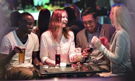 Friends of different racial origin in a nightclub