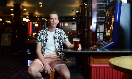 Mr Bingo in London's Masque Haunt, the venue where he is offering 'dates' for a fee to fund his book Hate Mail: The Definitive Collection.