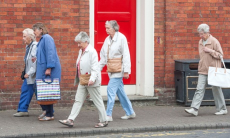 Shoppers out in Christchurch, which has the highest proportion of pensioners in the UK.