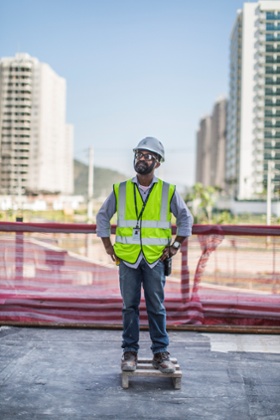 'I'm happy with where we are' ... construction manager Geovane Ribeiro. Photograph: Lianne Milton for the Guardian