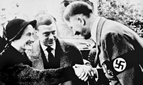 The Duke and Duchess of Windsor meet with Adolf Hitler in Munich in 1937.