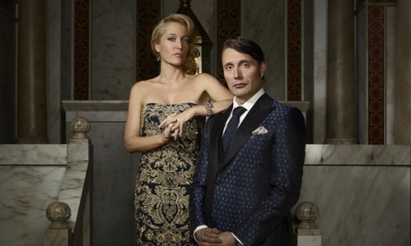 Hannibal: (l-r) Gillian Anderson as Bedelia Du Maurier and Mads Mikkelsen as Hannibal Lecter.