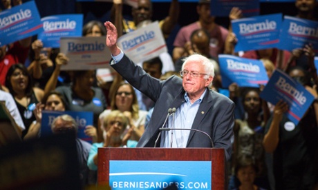 Bernie Sanders speaks to the crowd at the Phoenix Convention Center on Saturday.