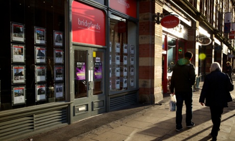 An estate agent's window in Manchester city centre.