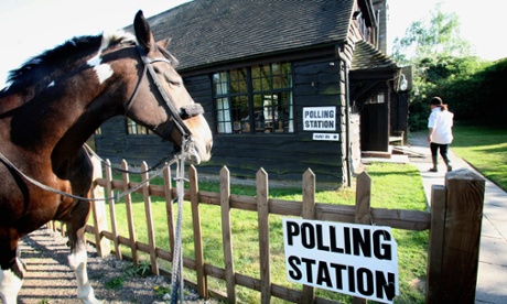 Polling station in Oxfordshire.
