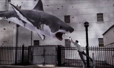 Jaws, sincerely: trash-movie classic Sharknado.