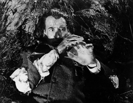 Christopher Lee in the 1959 film adaptation of <em>The Hound of the Baskervilles</em>.