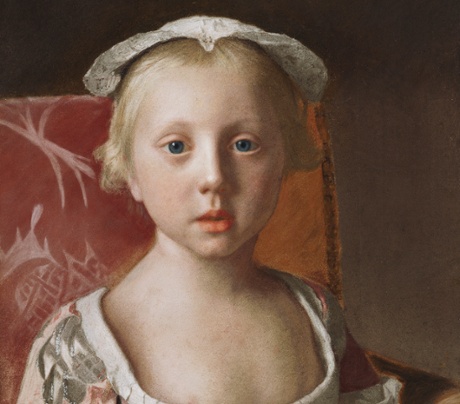 Detail from Liotard’s Princess Louisa Anne.