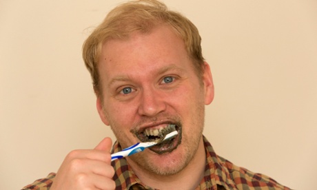 Stuart Heritage and home made toothpaste.Photograph: Graham Turner.For Do Something