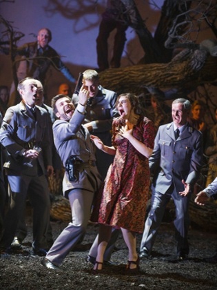 Nicolas Courjal (Gesler), left, in the offending scene.