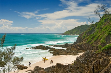 Beach view of The Pass, Byron Bay, Australia