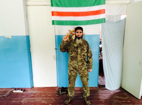 “Muslim”, commander of the Sheikh Mansur volunteer battalion, fighting with Ukrainian forces outside Mariupol.