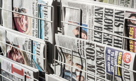 Newspapers on a stand