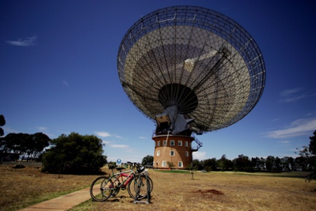 The Parkes Observatory radio telescope in New South Wales, Australia.