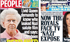 Queen nazi salute newspapers