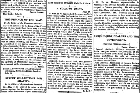 The Manchester Guardian, 27 July 1915.