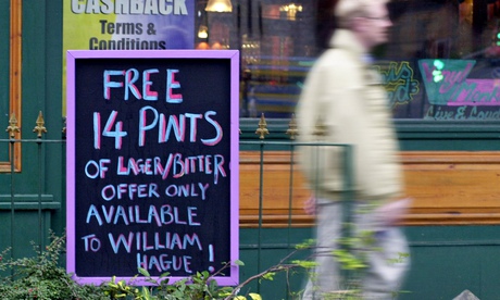 Free 14 pints for William Hague - pub sign