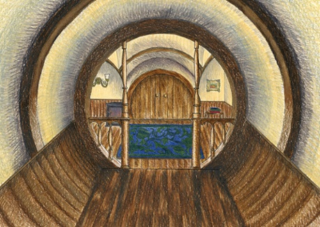 Artist's impression of partially subterranean Poddit hole.