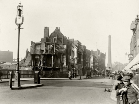 Looking north on Norton Folgate towards Shoreditch High Street in April 1912.
