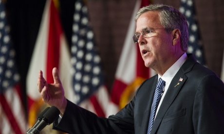 Republican presidential candidate, former Florida governor Jeb Bush, speaks in Tallahassee, Florida.
