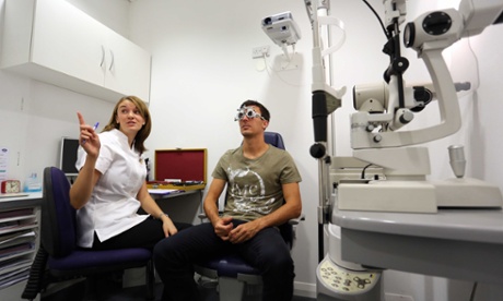 Jack Cork has his eyes assessed as part of Swansea's preparations for the new season.