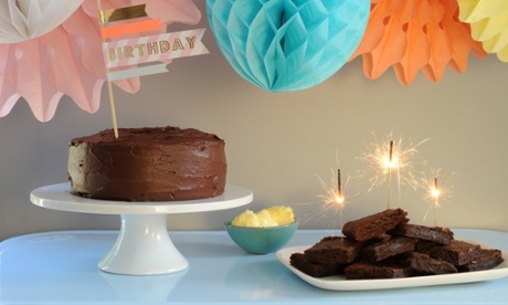 A chocolate birthday cake