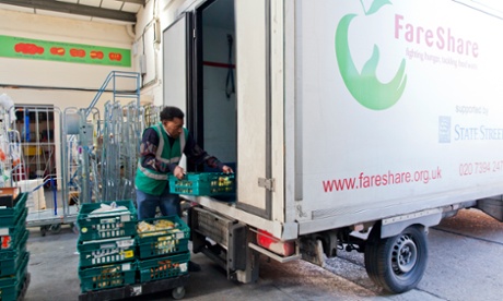 Loading food into FareShare van