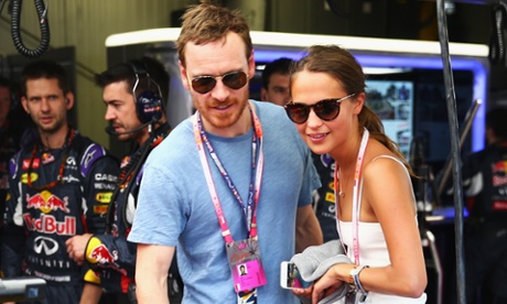 Co-stars Michael Fassbender and Alicia Vikander at the Formula One Grand Prix at Monaco.