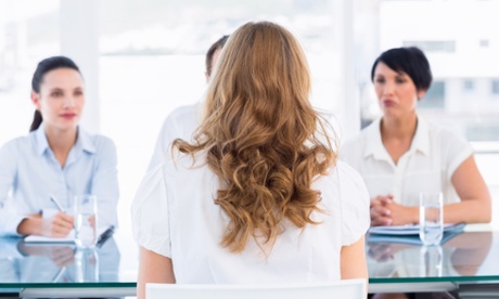 People sitting in a social work job interview