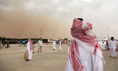 A sandstorm hits Riyadh in Saudi Arabia. It is already difficult to breathe in some of the Middle East’s largest cities, according to a World Bank report