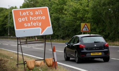 Road sign: Let's all get home safely