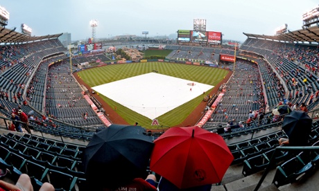 Rain at LA Angels baseball