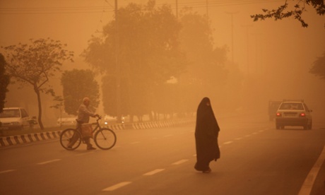 A heavy sand storm hits the city of Ahvaz in the southwestern province of Khuzestan, Iran.