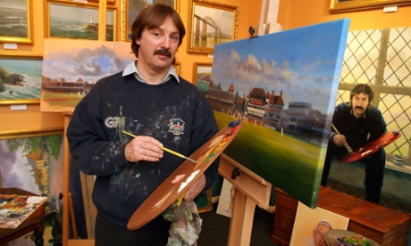 Jack Russell at the canvas.