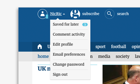 Accessing your saved articles.