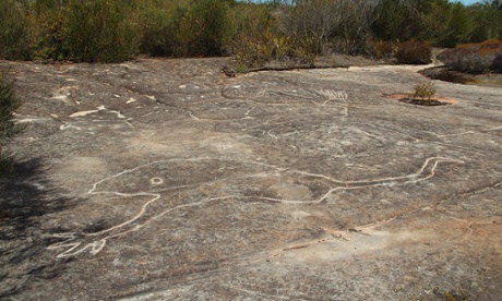 Emu engraving at Ku-ring-gai Chase National Park.