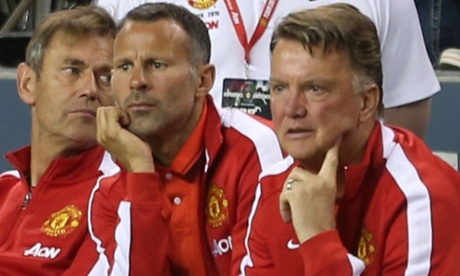Louis van Gaal watches on from the bench as Manchester United beat the San Jose Earthquakes.