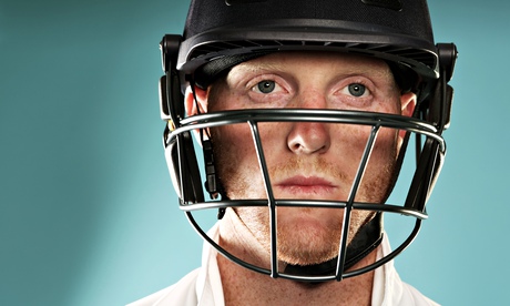 Ben Stokes wearing cricket helmet 